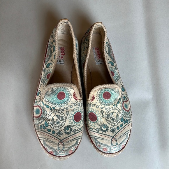 Goby Paisley Loafer Espadrille. Textile. Sz 38 - Picture 2 of 10
